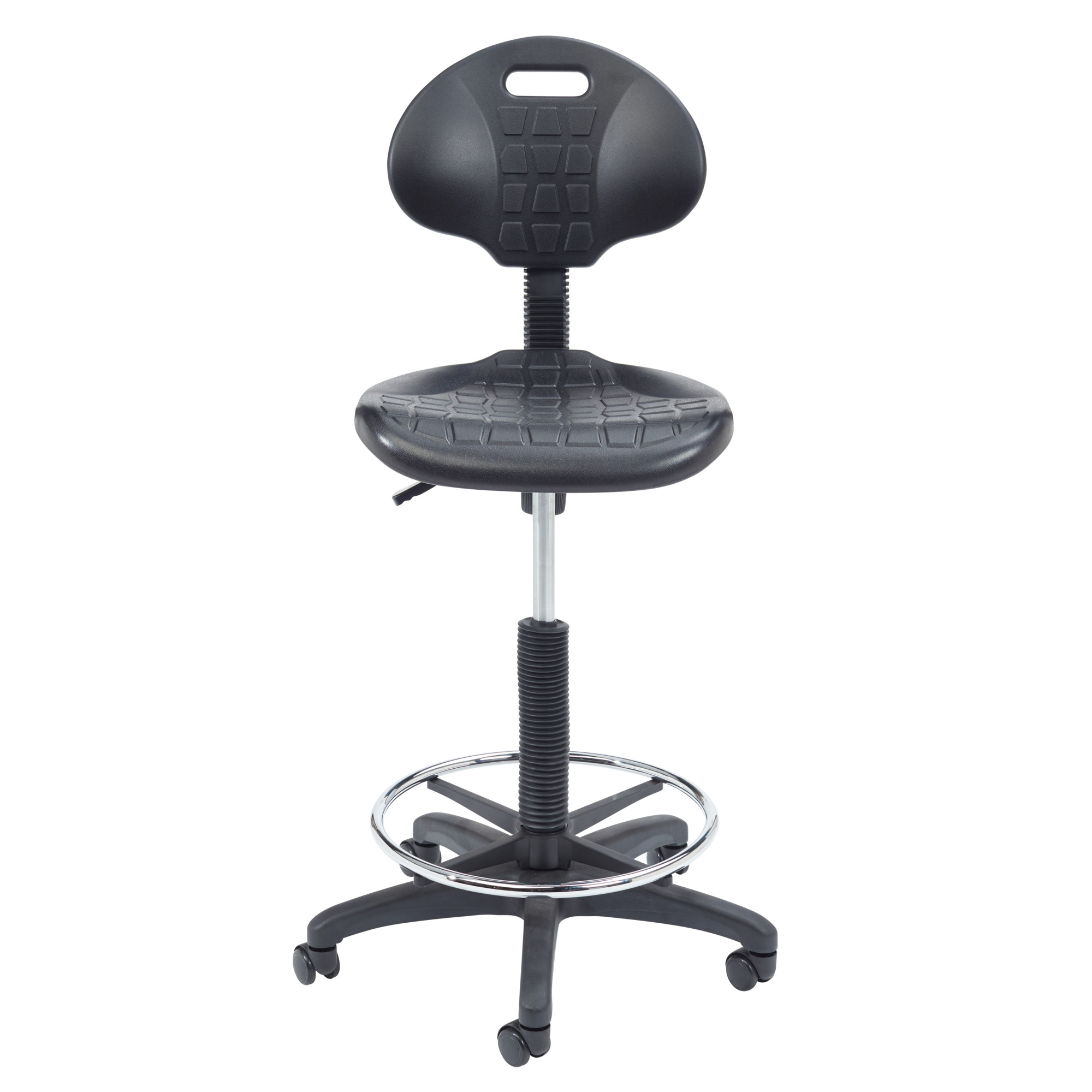 National Public Seating, Polyurethane Task Chair, 22in.-32in. Height, Primary Color Black, Included (qty.) 1, Seating Type Office Stool, Model# 6722HB